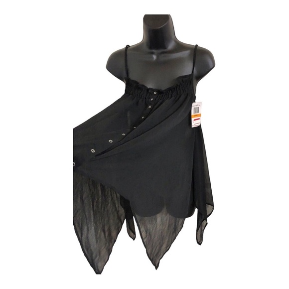 Steve Madden sheer asymmetrical hem‎ spaghetti strap flowy top size small new - Picture 9 of 13